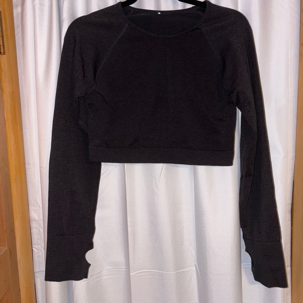 Halara Grey Long Sleeve Crop Top